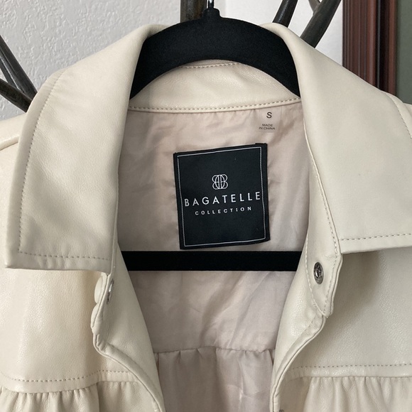 Bagatelle Collection Tan Vegan Leather Jacket Size S - Picture 2 of 14